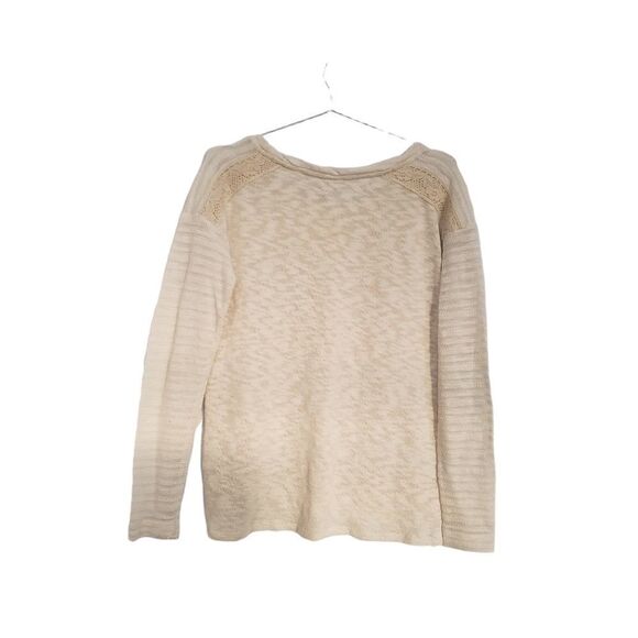 Anthropologie One September Sweater Small Crocheted Heirloom Creme Lace - Picture 2 of 16